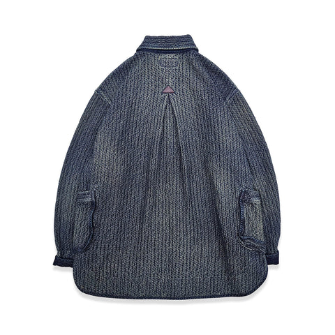 Men's Distressed Honeycomb Shirt Jacket