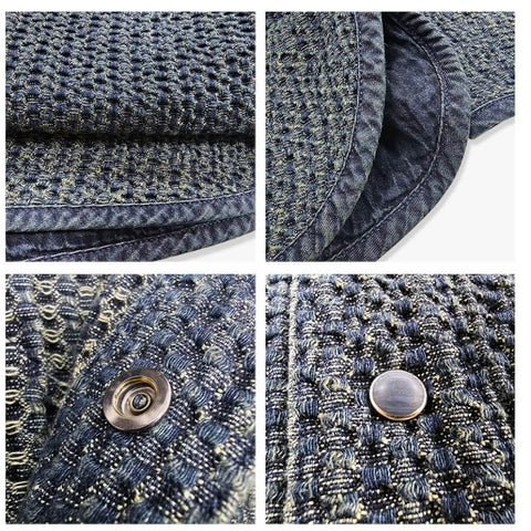 Men's Distressed Honeycomb Shirt Jacket