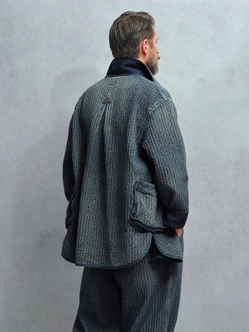 Men's Distressed Honeycomb Shirt Jacket