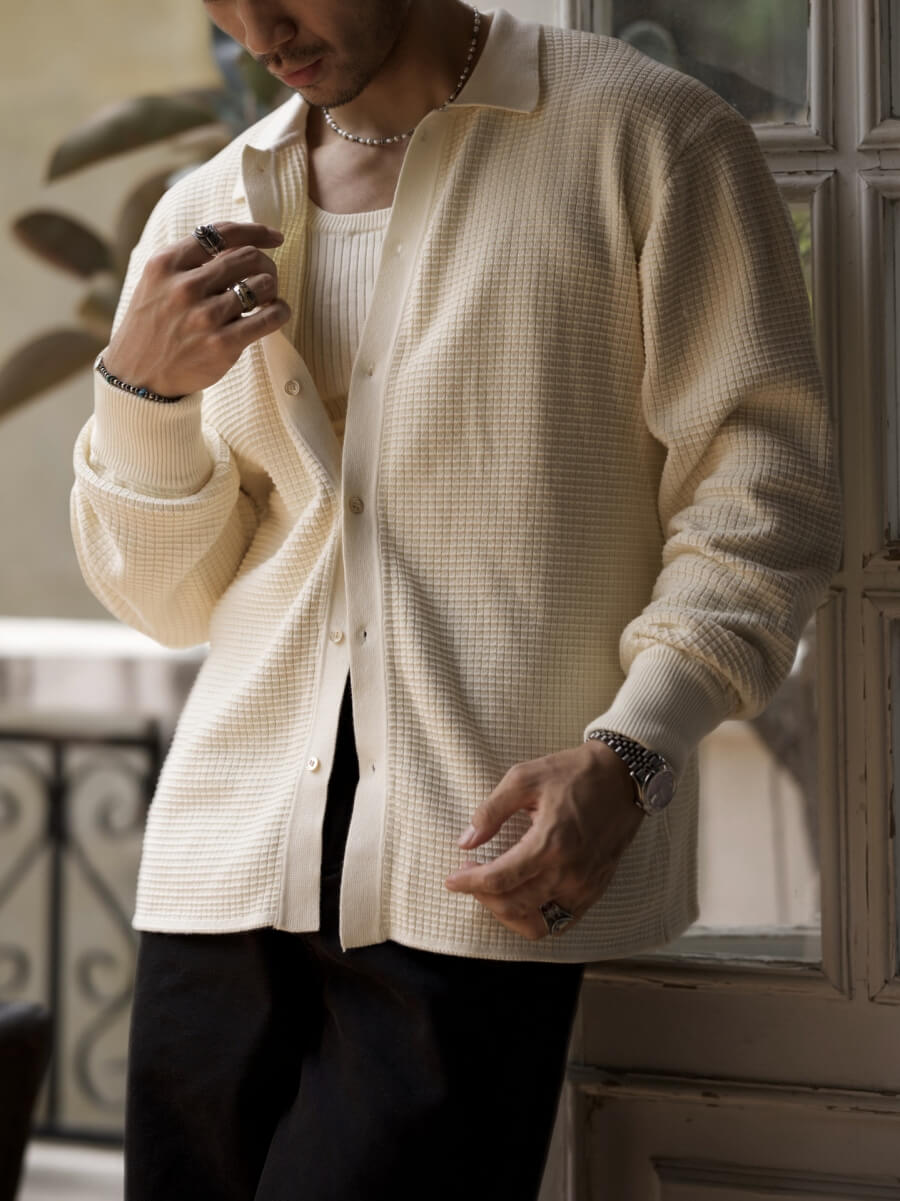 Men's Waffle Cardigan