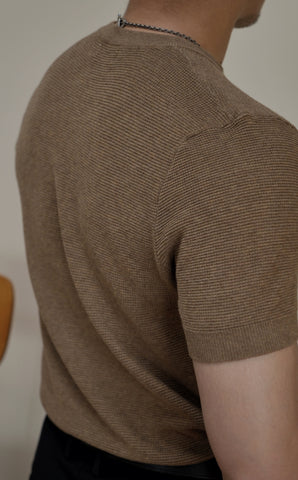 メンズ ワッフルヘンリーシャツ 半袖