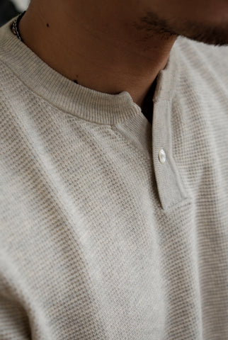 メンズ ワッフルヘンリーシャツ 半袖