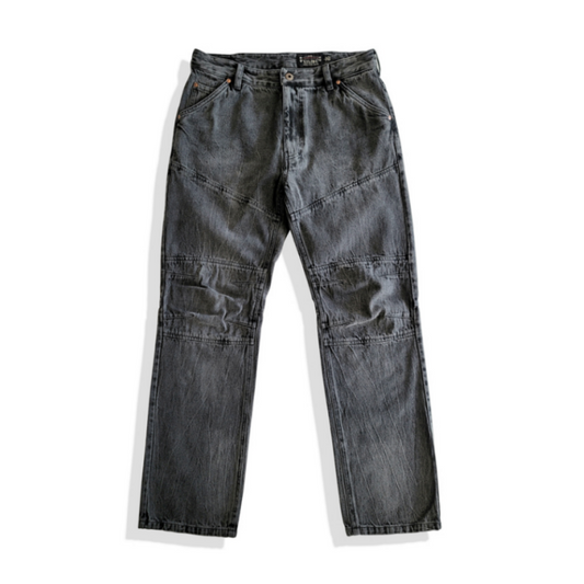Men's Distressed Whiskers Jeans Charcoal