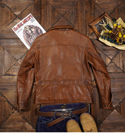 1940s Newsboy Leather Jacket Horsehide