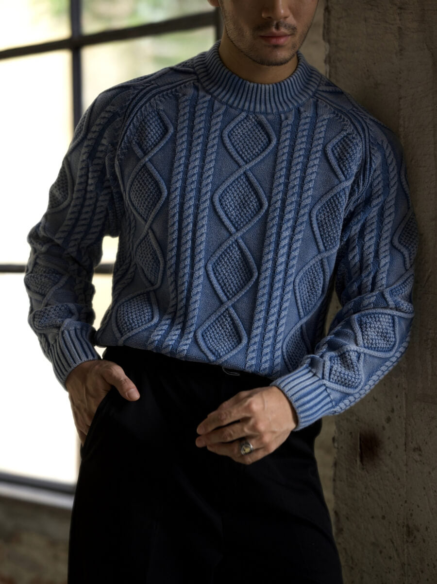 Men's Cable-Knit Cotton Sweater