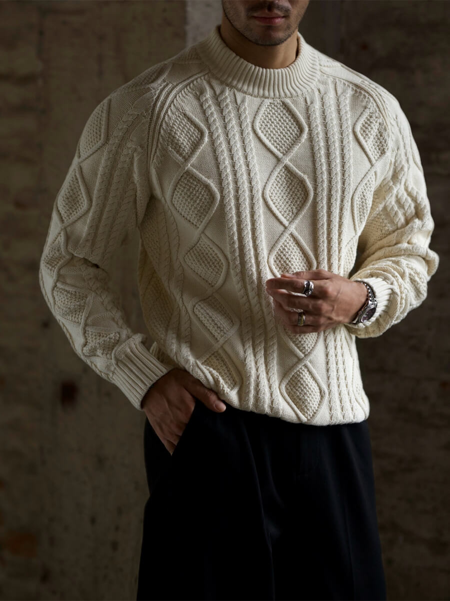 Men's Cable-Knit Cotton Sweater