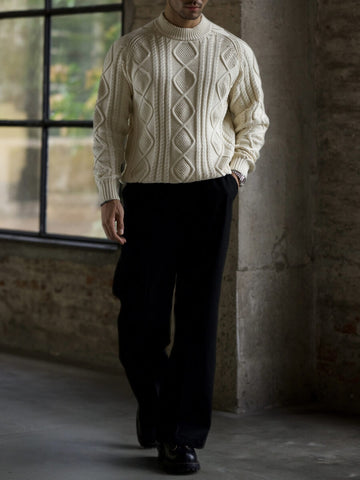 Men's Cable-Knit Cotton Sweater