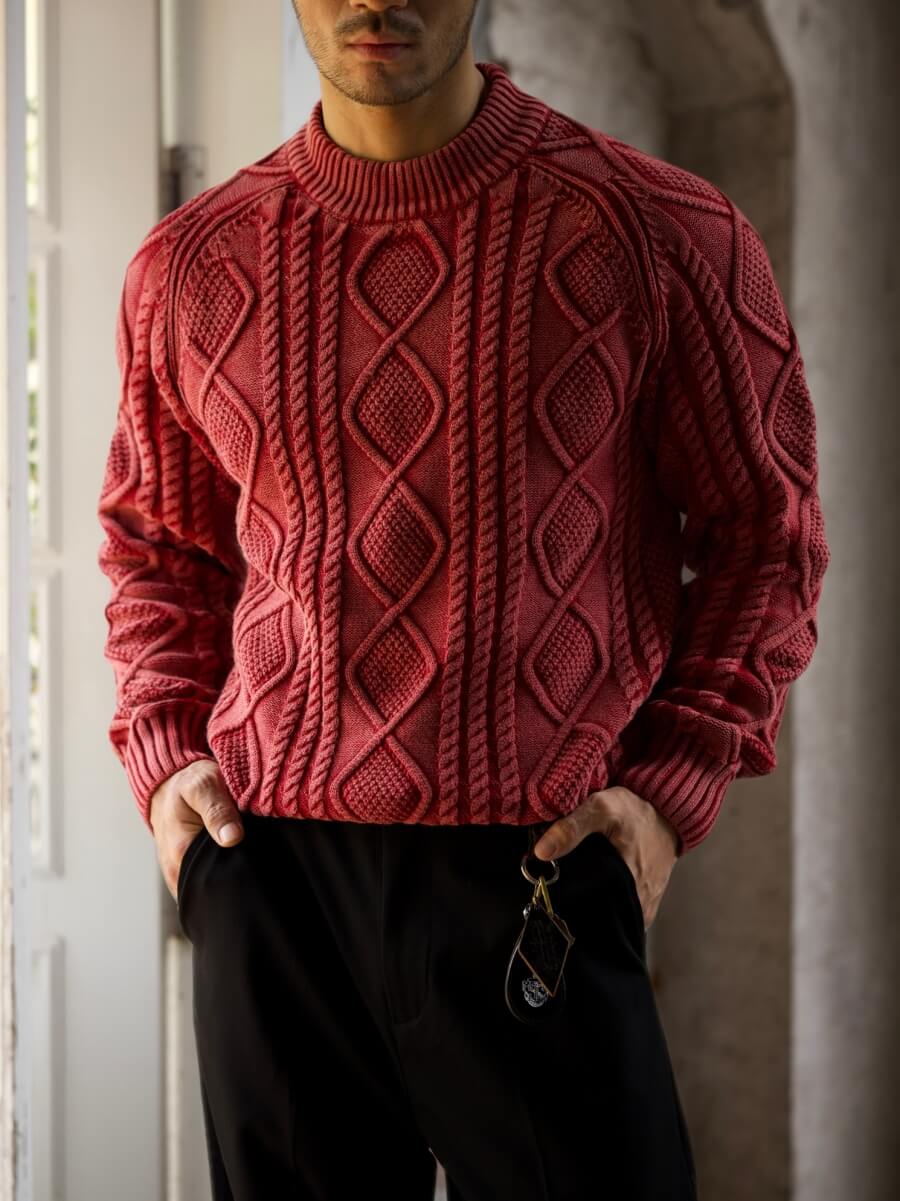 Men's Cable-Knit Cotton Sweater