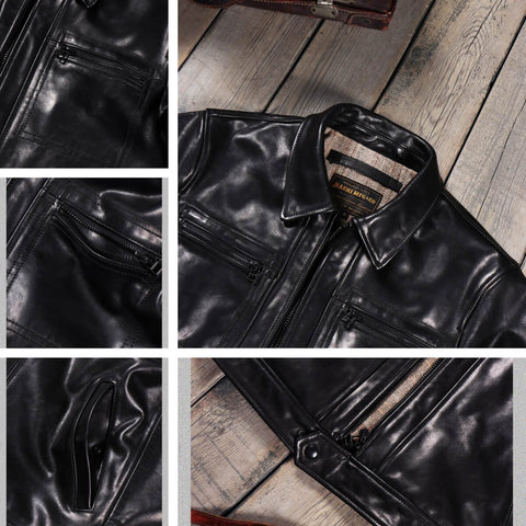 Men's Washed Field Leather Jacket