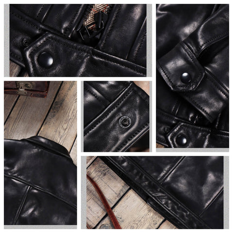 Men's Washed Field Leather Jacket