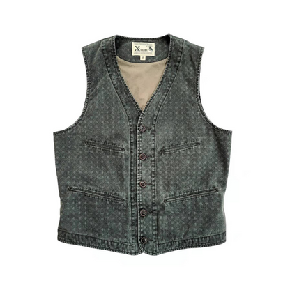 Gilet jacquard délavé pour homme