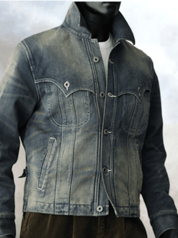Men's Washed Western Denim Jacket