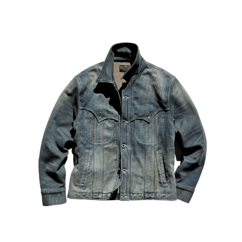 Men's Washed Western Denim Jacket
