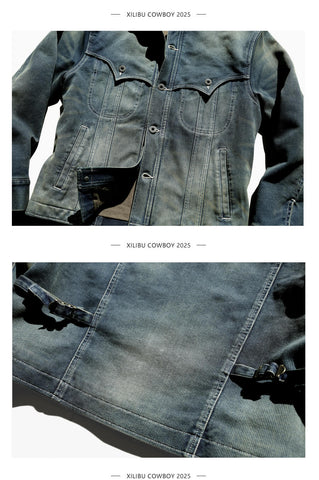Men's Washed Western Denim Jacket