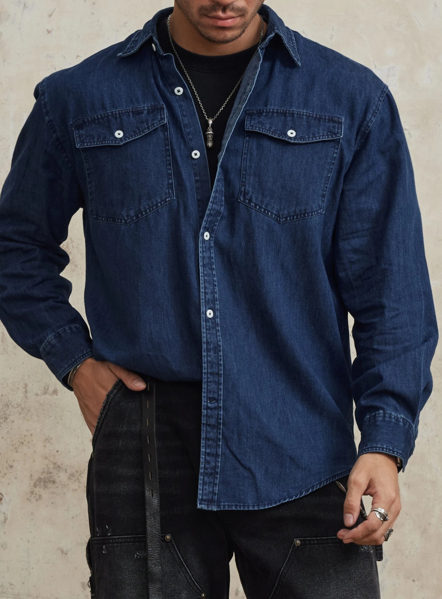 Men's 10OZ Western Denim Shirt – Crush on Retro