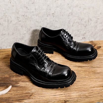 Chaussures Derby hautes plissées délavées pour hommes