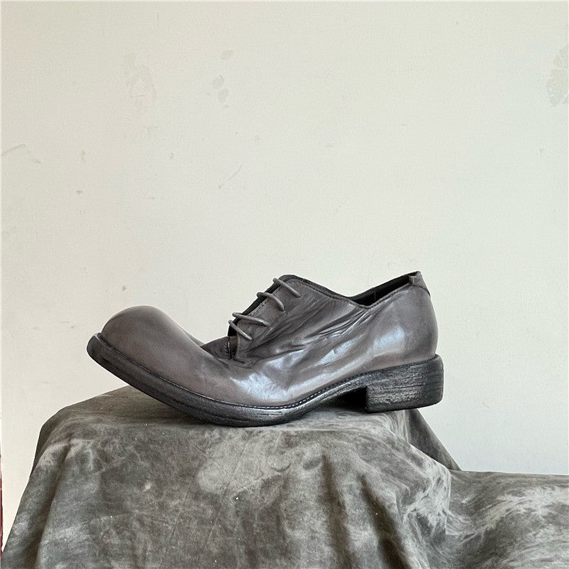 Men's Washed Pleated Derby Shoes