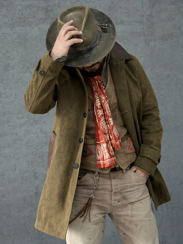 Manteau en cire Balmacaan pour homme