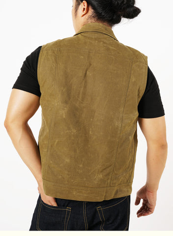 Men's Wax Canvas Moto Vest
