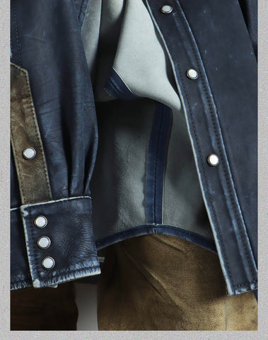 Men's Western Leather Shirt Jacket