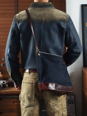 Men's Western Leather Shirt Jacket