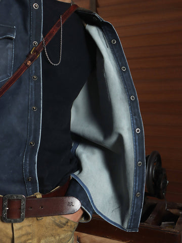 Men's Western Leather Shirt Jacket