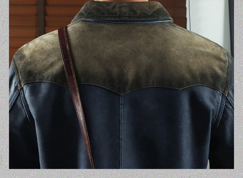 Men's Western Leather Shirt Jacket
