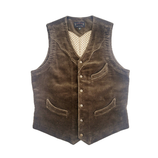 Gilet en velours côtelé de style western pour homme