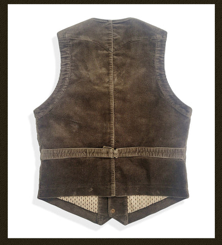Gilet en velours côtelé de style western pour homme