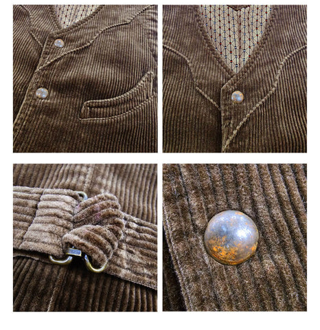 Men's Western Corduroy Vest, Brown