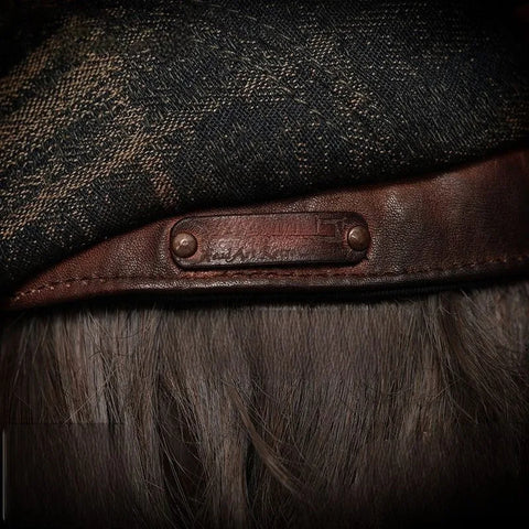 Distressed Geometric Pattern Woolen Flat Cap