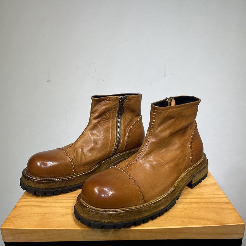 Zip Chelsea Boots Light Brown