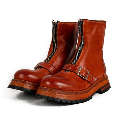 Zip Engineer Boots Brown