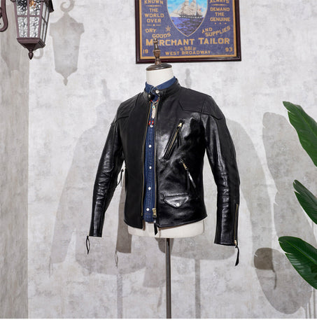 Men's Biker Leather Jacket, Horsehide