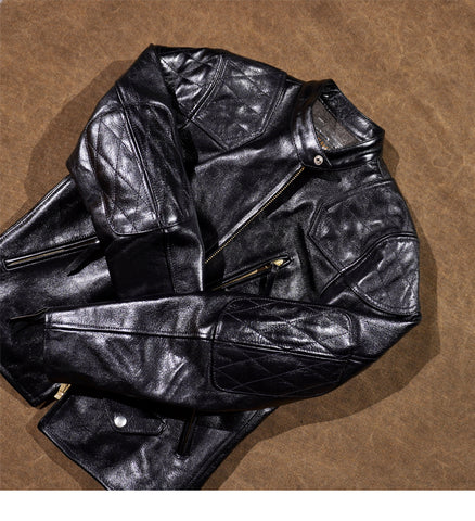 Men's Biker Leather Jacket, Horsehide