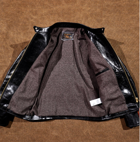 Men's Biker Leather Jacket, Horsehide