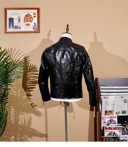 Men's Biker Leather Jacket, Horsehide