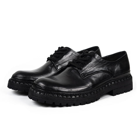 Men's Platform Derby Shoes Horsehide Crush on Retro Men's Platform Derby Shoes Horsehide Crush on Retro