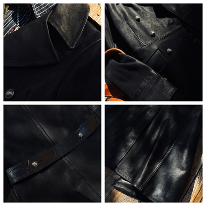 Men's German Army Leather Overcoat