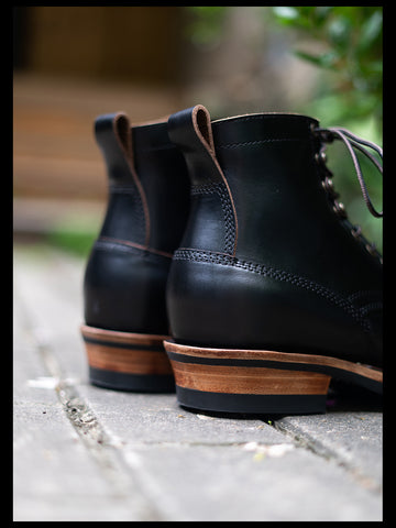 Men's Combat Boots, Black Cowhide