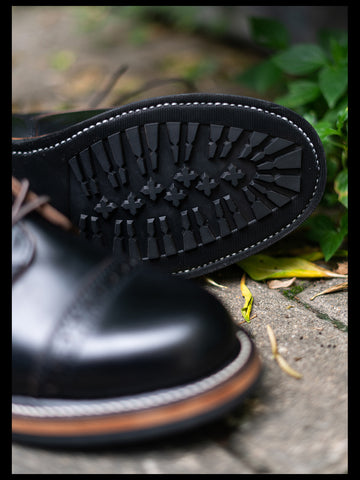 Men's Combat Boots, Black Cowhide