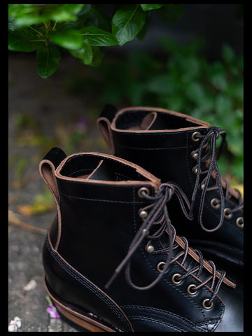 Men's Combat Boots, Black Cowhide