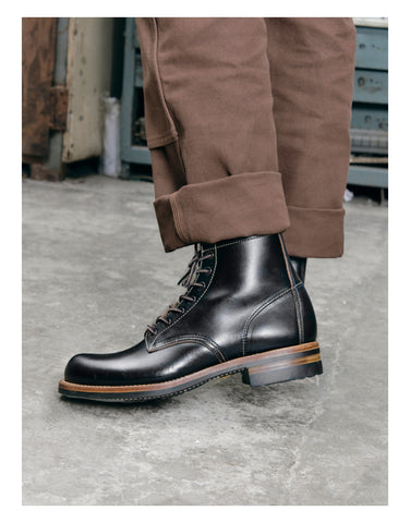 Broad Round Toe Derby Boots