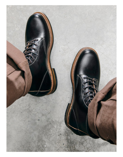 Broad Round Toe Derby Boots