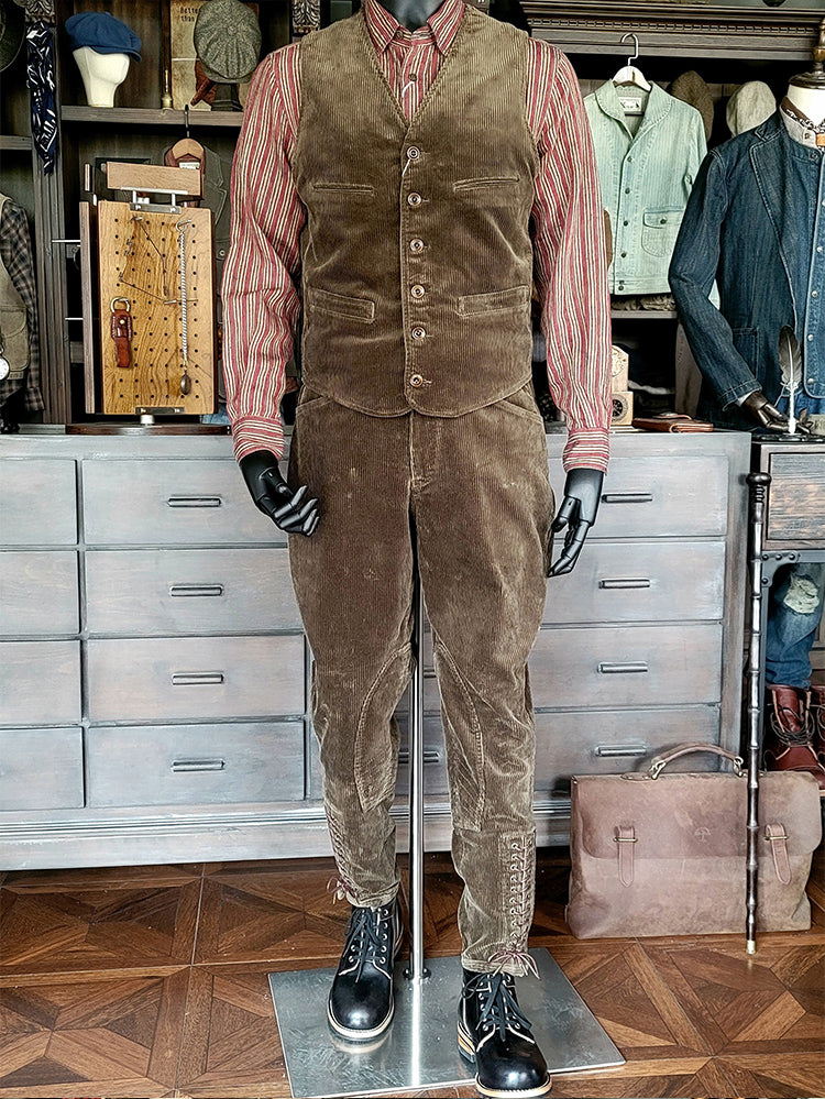 Men's Corduroy V-neck Vest