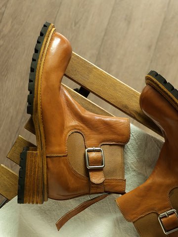 Vintage Chelsea Boots Buckle Closure
