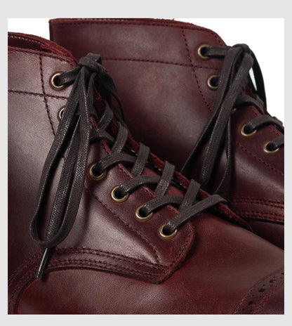 Bottes de service en cuir bordeaux pour hommes