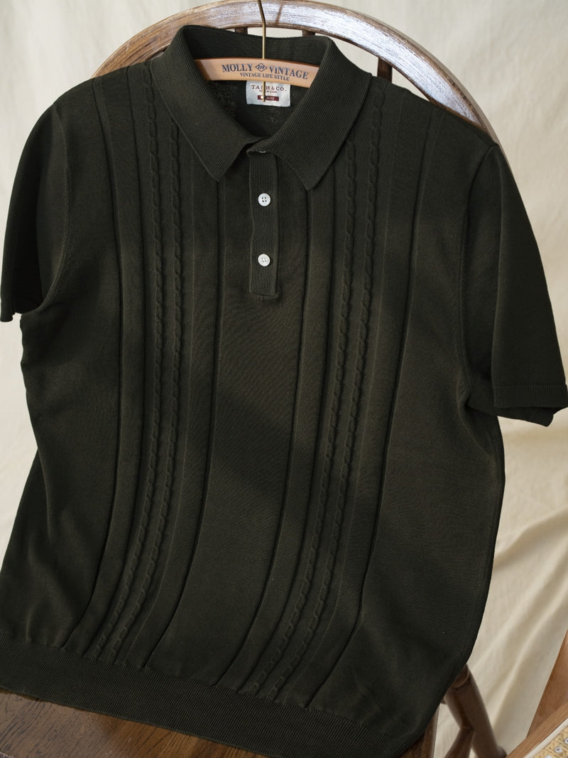 Polo jacquard torsadé pour homme