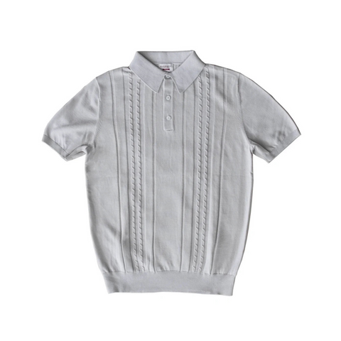 Men's Cable Jacquard Polo Shirt