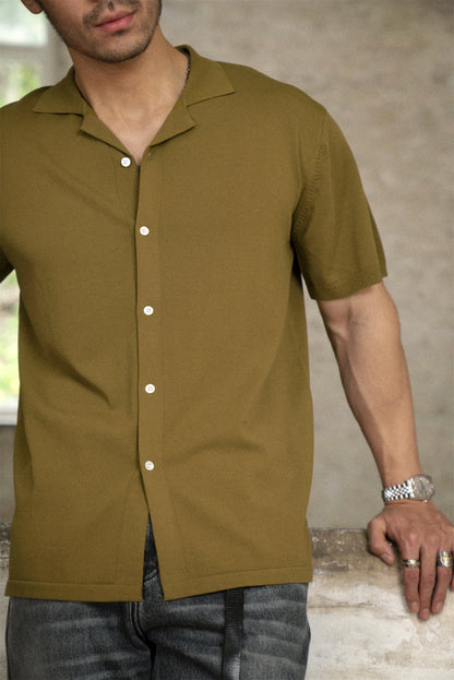 Men's Camp Collar Shirt Short Sleeves